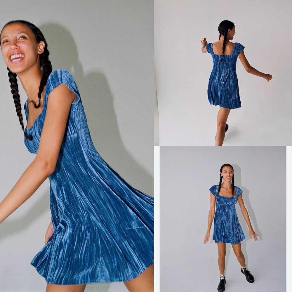 Urban Outfitters Blue Velvet Dress